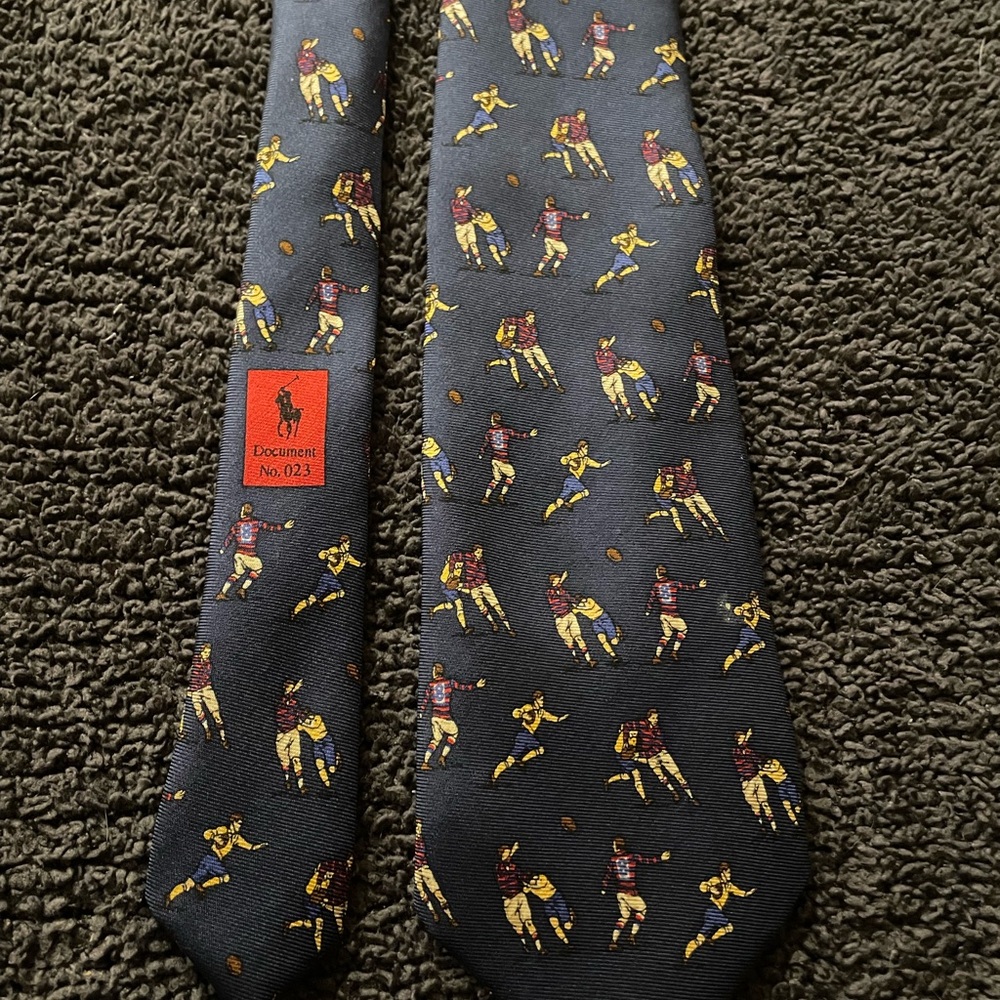 Ralph Lauren Rugby Match Print Tie RARE